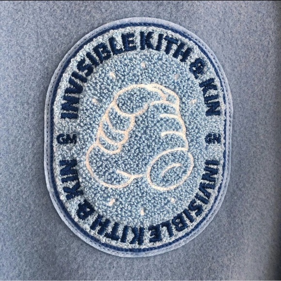 NWT KITH x Invisible Friends Size M - Wool Varsity Jacket Blue Limited Edition - Picture 7 of 11